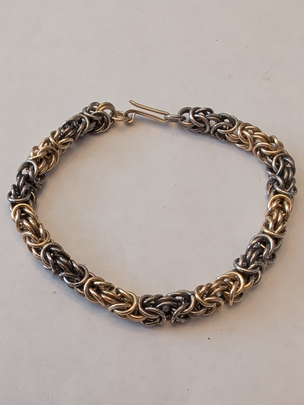 Two-Tone Gold & Silver Braided Chain Bracelet - Women Jewelry